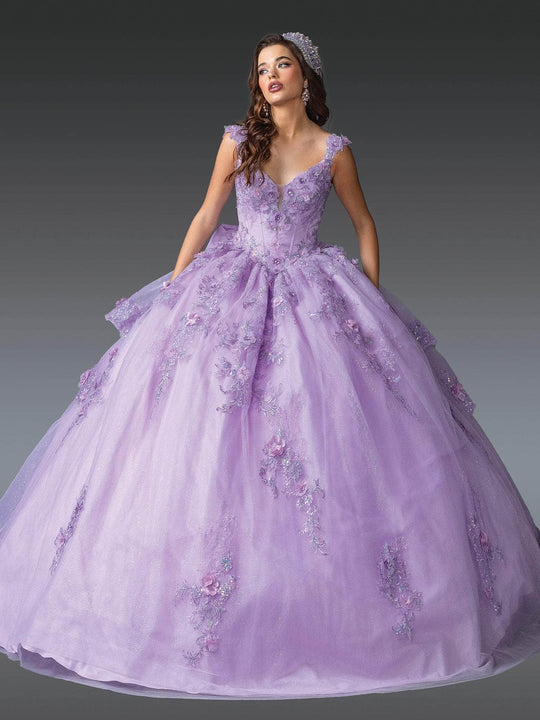 Dancing Queen 1952 - V-Neck Embroidered Quince Gown