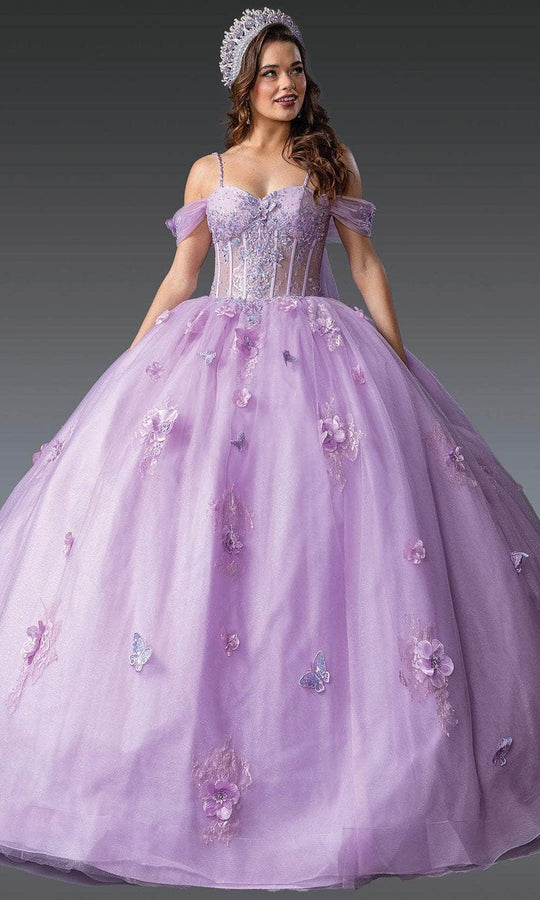 Dancing Queen 1954 - Butterfly Applique Cold Shoulder Ballgown