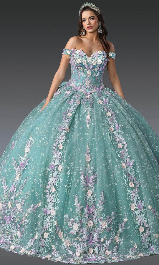 Dancing Queen 1962 - Floral Embroidered Off-Shoulder Gown