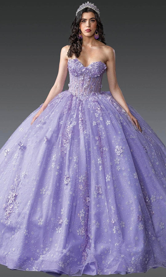 Dancing Queen 1967 - Bow Accent Strapless Floral Ballgown