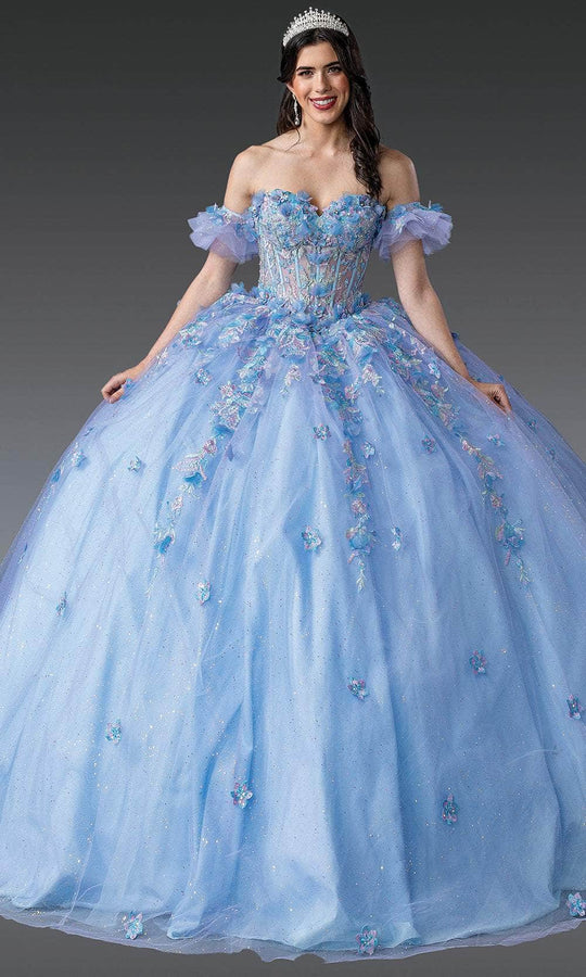 Dancing Queen 1969 - Puff Sleeve Beaded Appliqued Ballgown