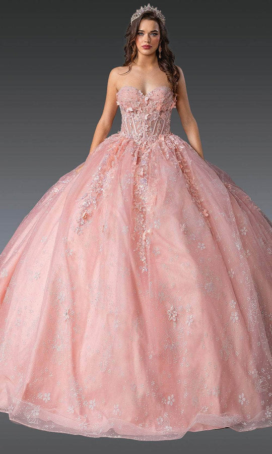 Dancing Queen 1970 - Sweetheart Sheer Cape Glitter Ballgown