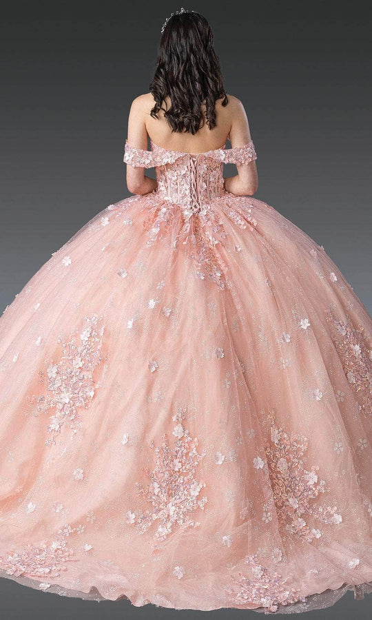 Dancing Queen 1971 - Floral Applique Glitter Tulle Ballgown