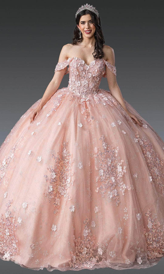 Dancing Queen 1971 - Floral Applique Glitter Tulle Ballgown