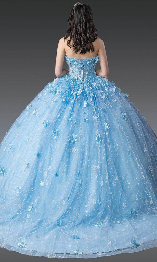 Dancing Queen 1972 - Floral Bodice Strapless Corset Ballgown