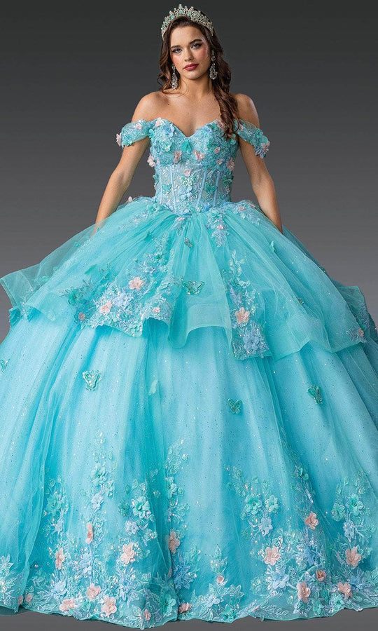 Dancing Queen 1974 - Off Shoulder Floral Tulle Ballgown