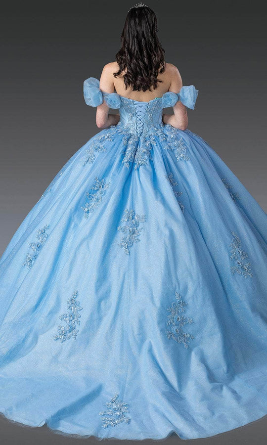 Dancing Queen 1976 - Floral Embroidered Puff Sleeve Ballgown