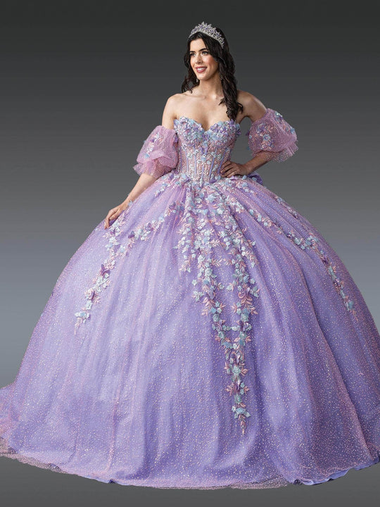 Dancing Queen 1979 - Glitter Floral Corset Ballgown