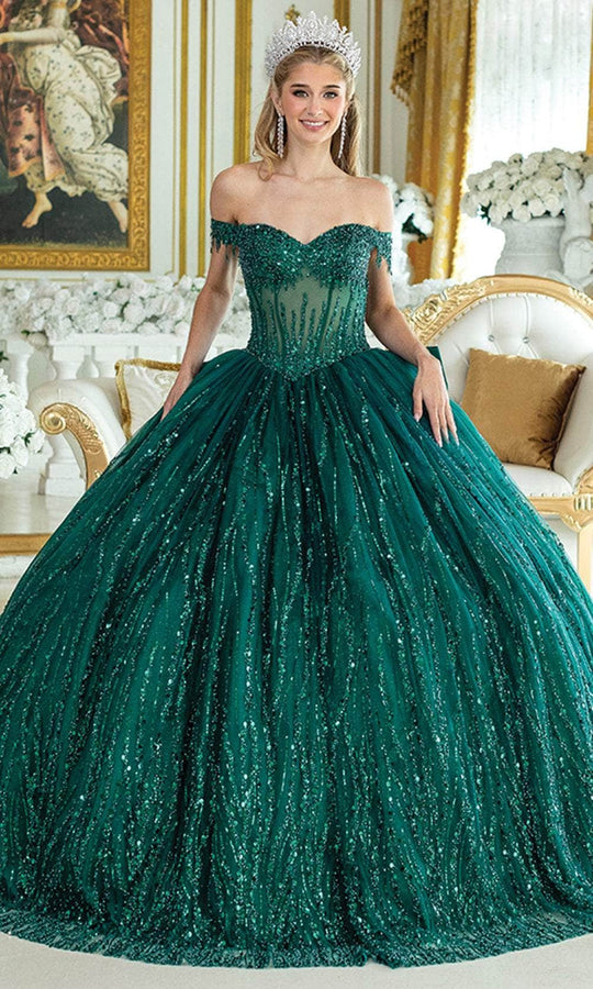 Dancing Queen 1982 - Sequined Illusion Corset Ballgown