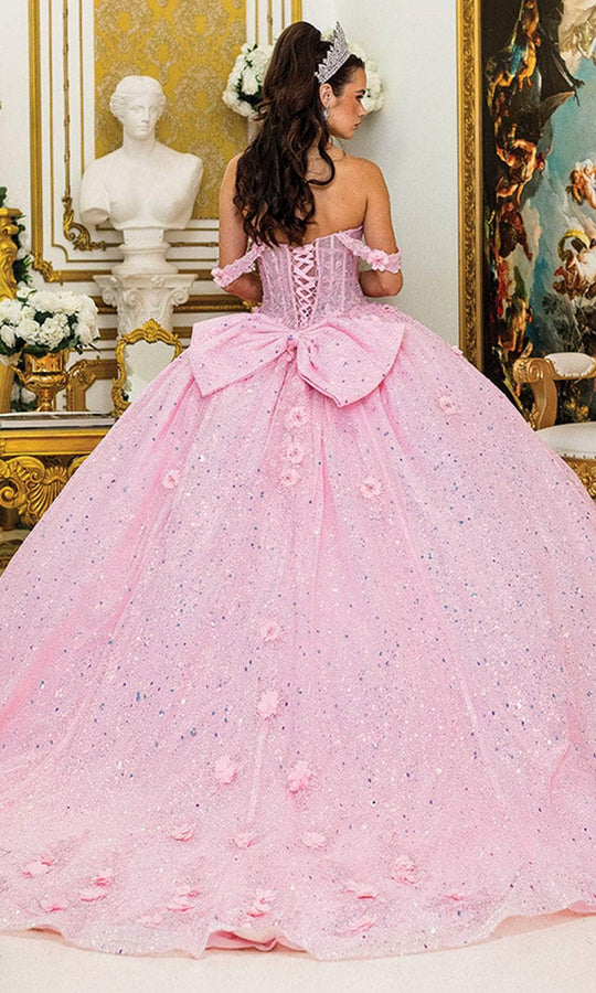 Dancing Queen 1984 - Floral Appliqued Glitter Sweetheart Ballgown