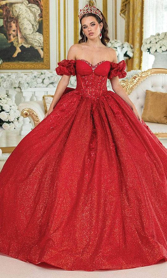 Dancing Queen 1985 - Off-Shoulder Glitter Gown with Bow