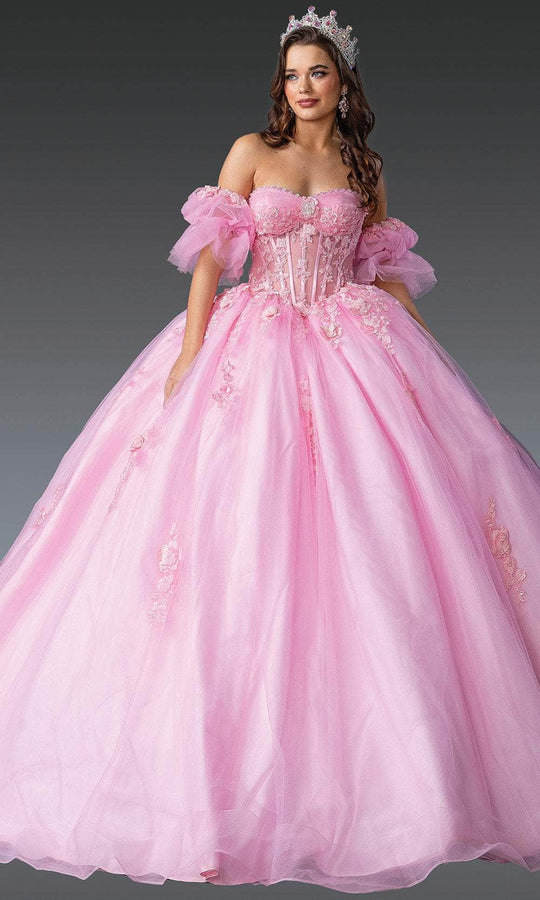 Dancing Queen 1988 - Floral Appliqued Puff Sleeve Ballgown