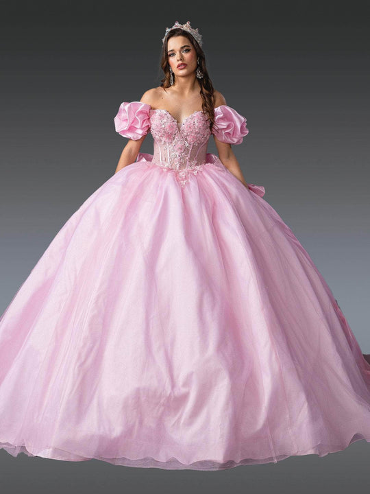 Dancing Queen 1994 - Ruffled Puff Sleeve Floral Ballgown