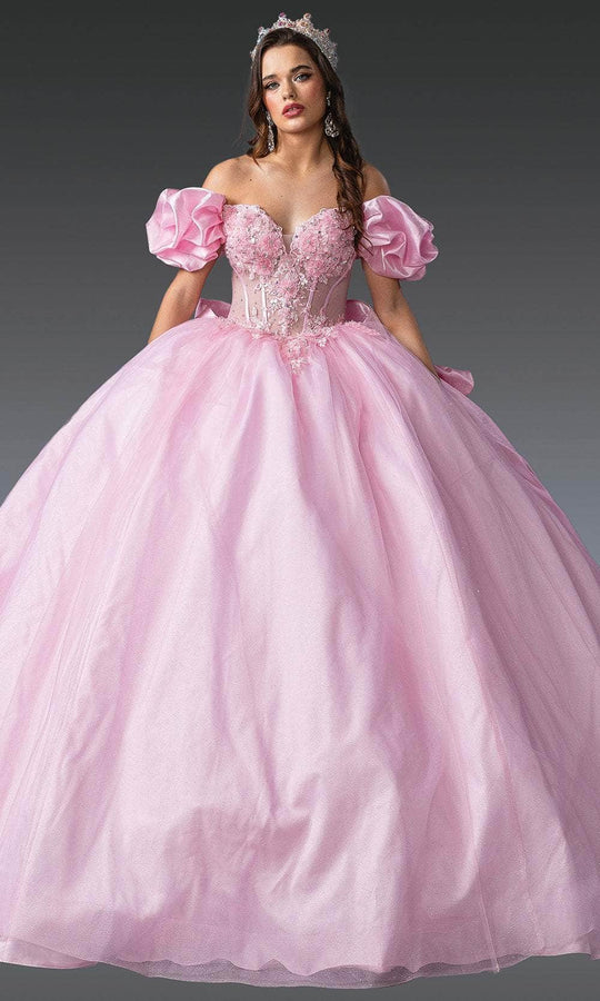 Dancing Queen 1994 - Ruffled Puff Sleeve Floral Ballgown