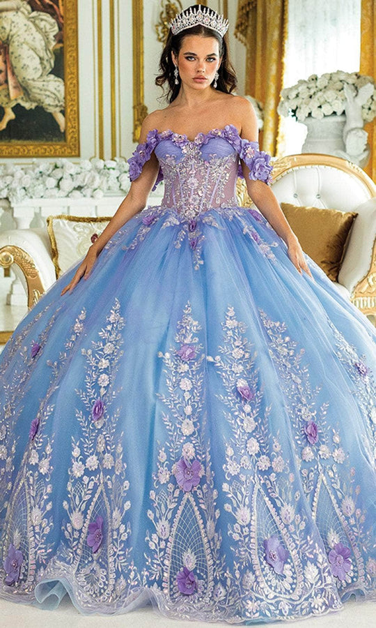 Dancing Queen 1999 - Off Shoulder Floral Embroidered Ballgown