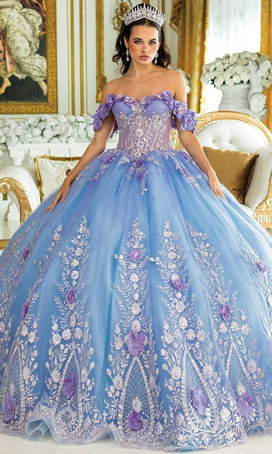 Dancing Queen 1999 - Off Shoulder Floral Embroidered Ballgown