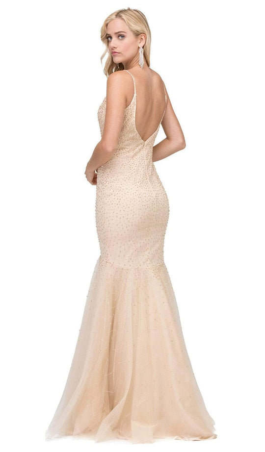 Dancing Queen - 2437 Sequined Fitted Mermaid Prom Gown