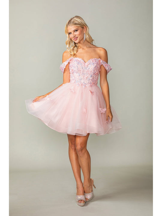 Dancing Queen 3338 - Sweetheart Appliqued Cocktail Dress