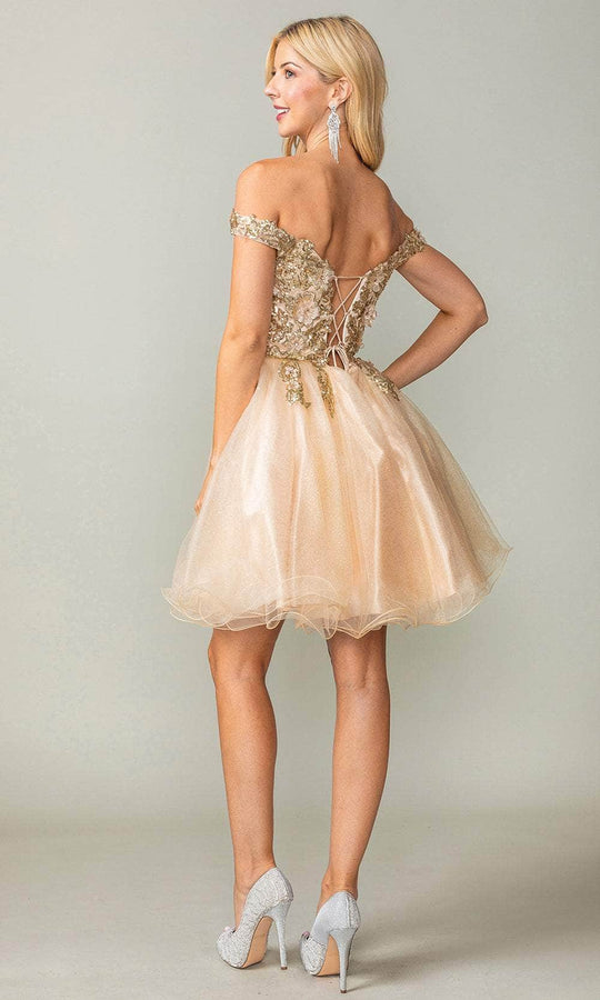 Dancing Queen 3349 - Gilded Bodice Cocktail Dress
