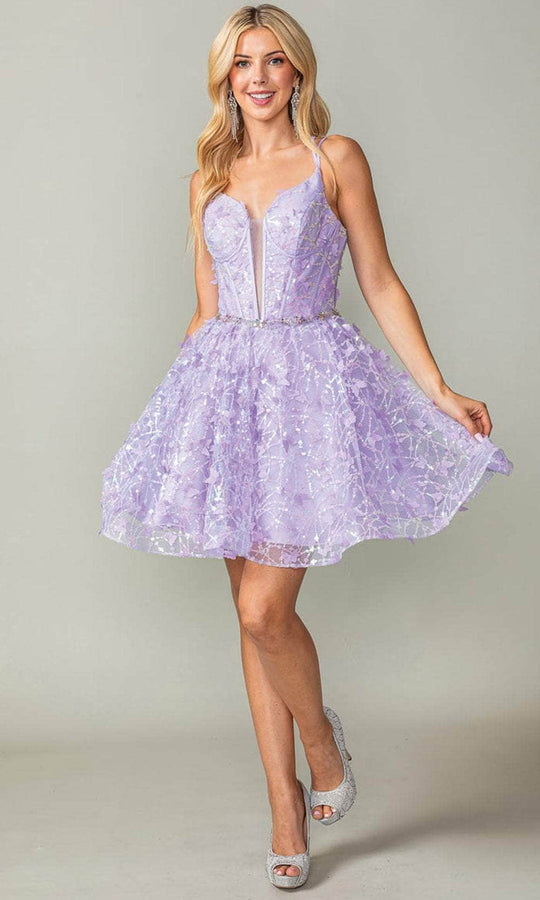 Dancing Queen 3350 - Butterfly Applique Cocktail Dress