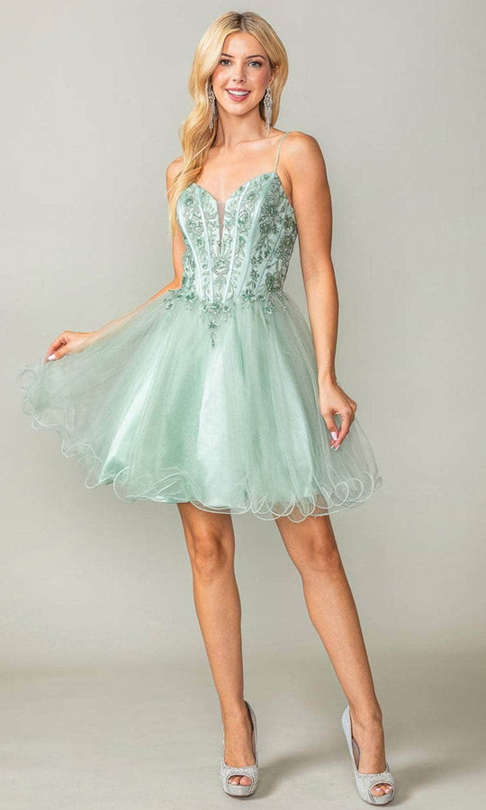 Dancing Queen 3351 - Embellished Floral Cocktail Dress