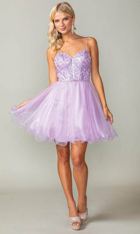Dancing Queen 3352 - Embroidered Bodice Cocktail Dress