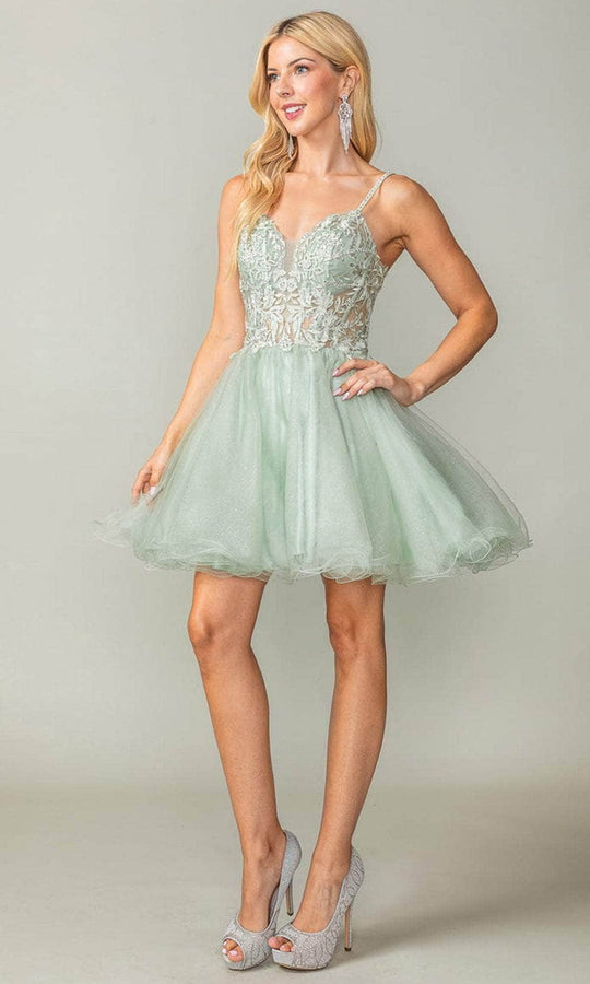 Dancing Queen 3368 - Beaded Lace Short Dress