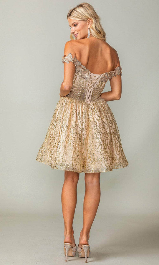 Dancing Queen 3370 - Off Shoulder Butterfly Cocktail Dress