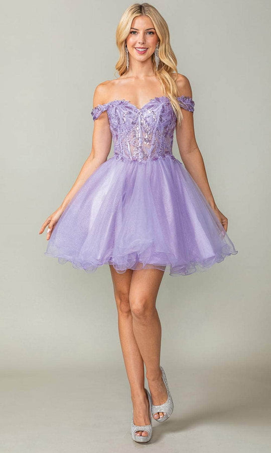 Dancing Queen 3378 - Embroidered A-Line Cocktail Dress