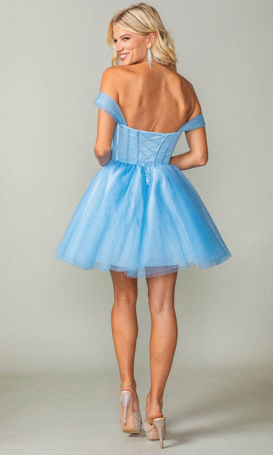 Dancing Queen 3394 - Off Shoulder Tulle Short Dress