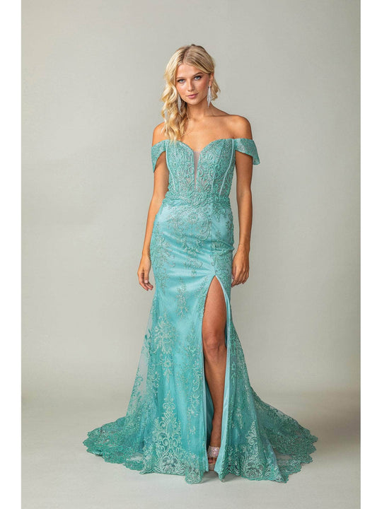 Dancing Queen 4332 - Off Shoulder Trumpet Evening Gown