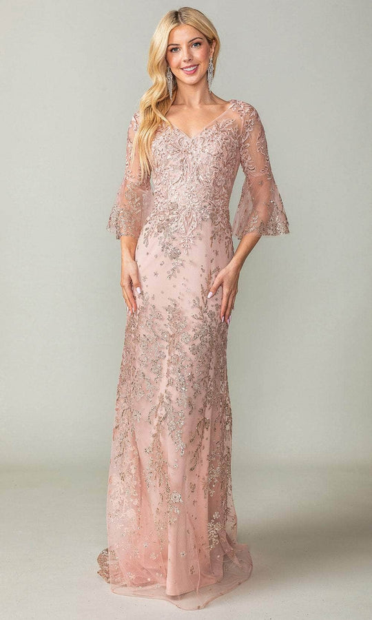 Dancing Queen 4361 - Bell Sleeve Embroidered Prom Dress