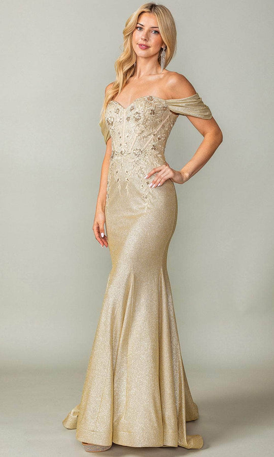 Dancing Queen 4362 - Embroidered Off Shoulder Prom Dress