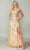 Dancing Queen 4379 - Floral Glitter Print Prom Dress Prom Dresses