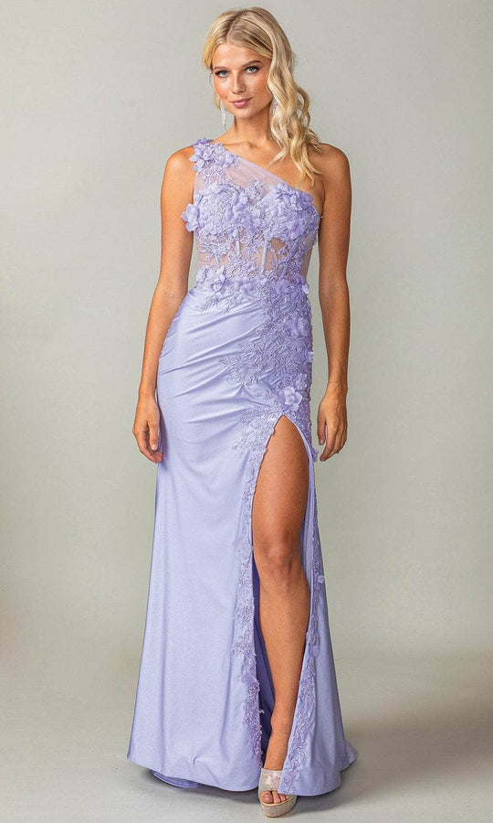 Dancing Queen 4381 - 3D Floral One Shoulder Prom Gown