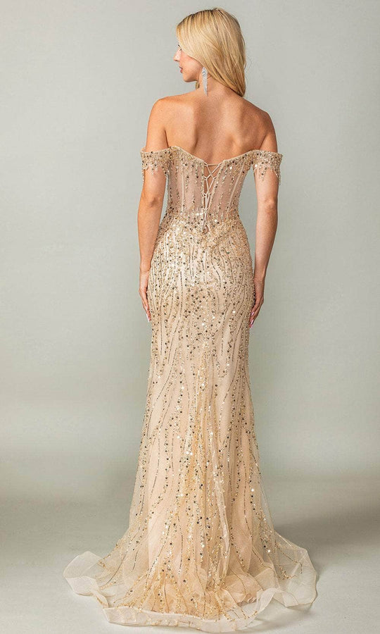 Dancing Queen 4385 - Sequin Off Shoulder Prom Dress