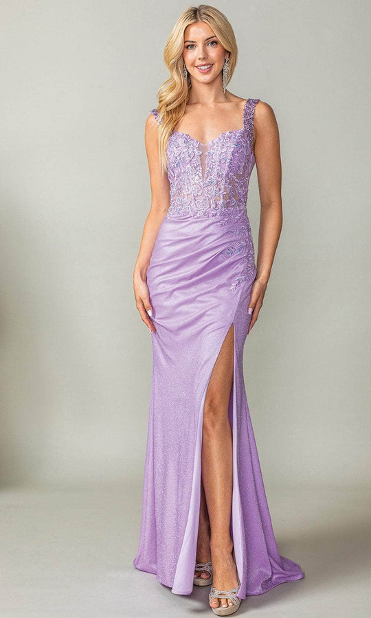 Dancing Queen 4400 - Embroidered Plunging Sweetheart Prom Gown