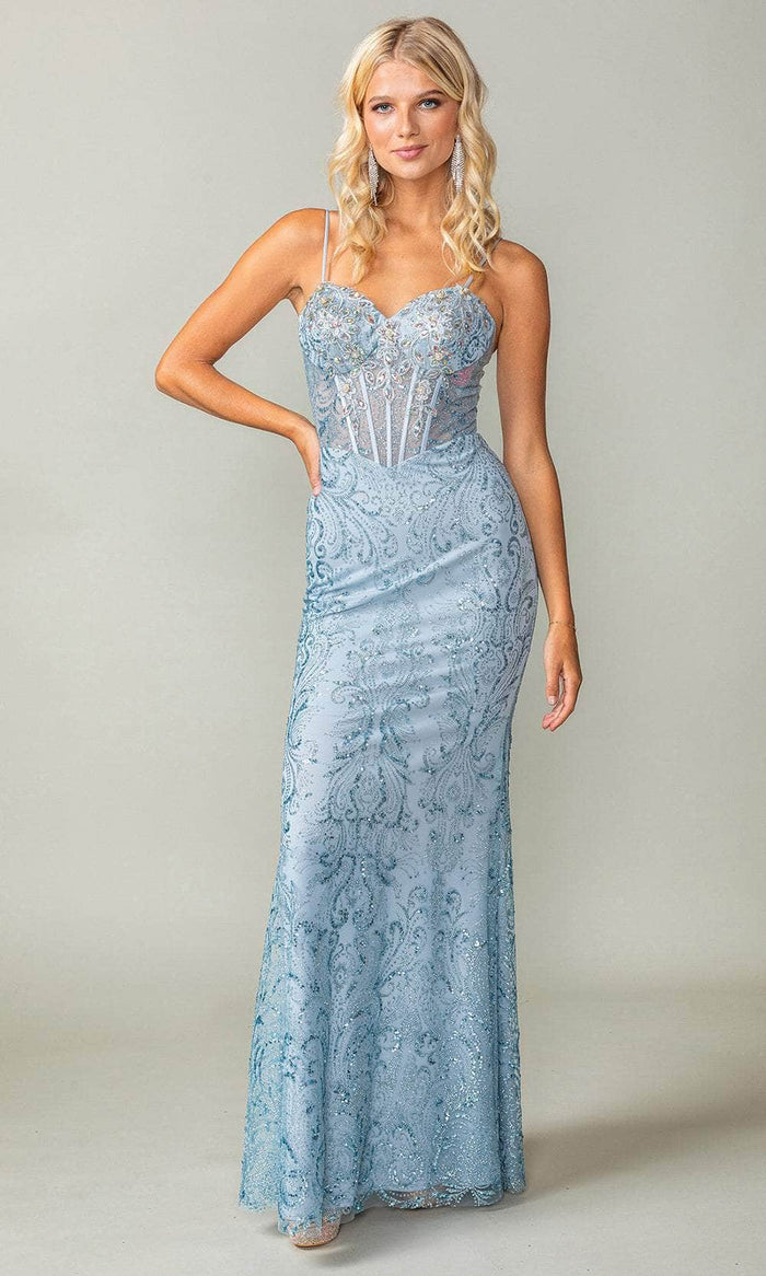 Dancing Queen 4417 - Sweetheart Embellished Prom Gown Prom Dresses XS / Bahama Blue