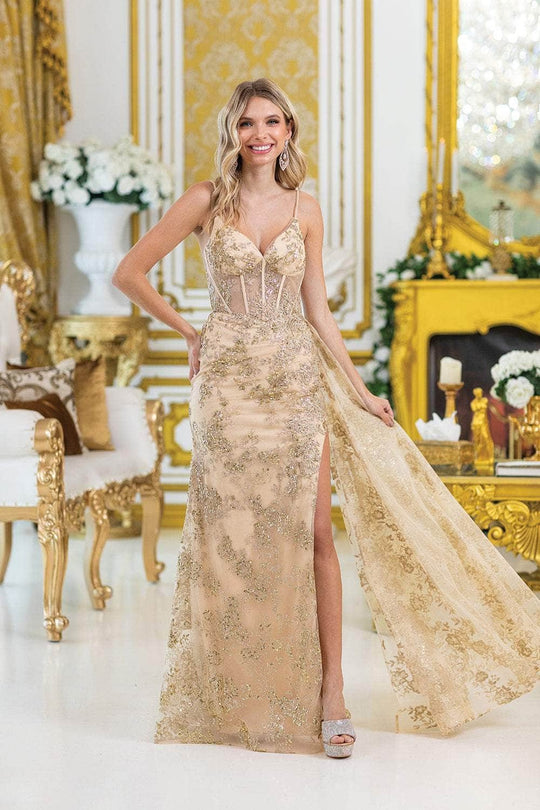 Dancing Queen 4425 - Corset Bodice Sweetheart Neck Prom Gown