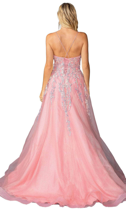 Dancing Queen 4431 - Sequin Embellished Crisscross Back Ballgown