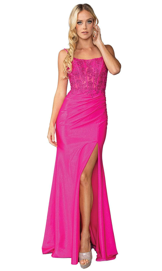 Dancing Queen 4434 - Scoop Neck Sleeveless Prom Gown