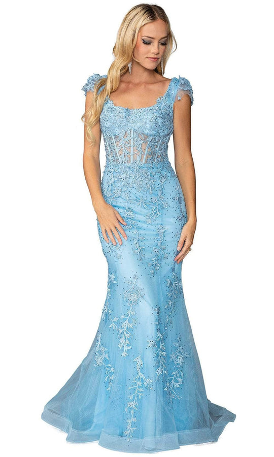 Dancing Queen 4447 - Scoop Embroidered Lace Mermaid Gown