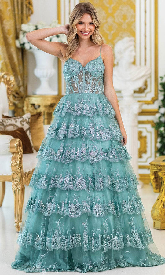 Dancing Queen 4478 - Embroidered Ballgown with Ruffles