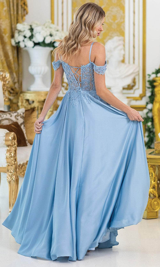Dancing Queen 4482 - Off Shoulder Floral Lace Gown