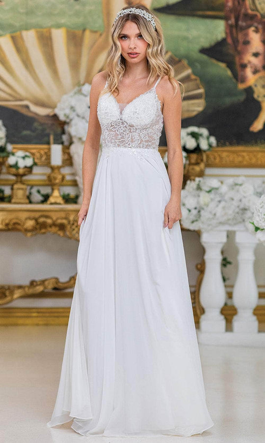 Dancing Queen 4500 - Lace Applique Sleeveless A-Line Gown