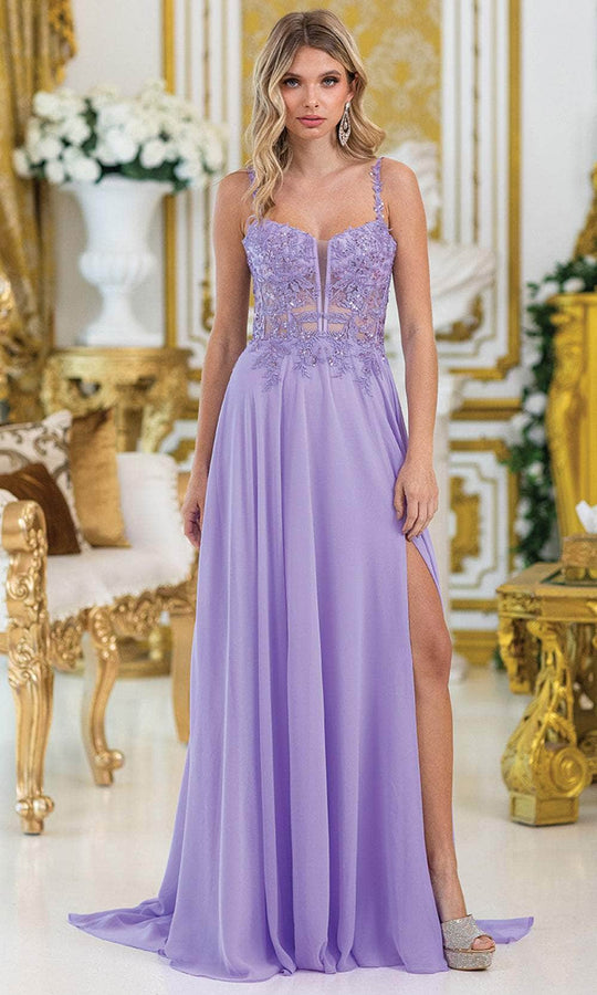 Dancing Queen 4531 - Sleeveless A-line Slit Formal Gown