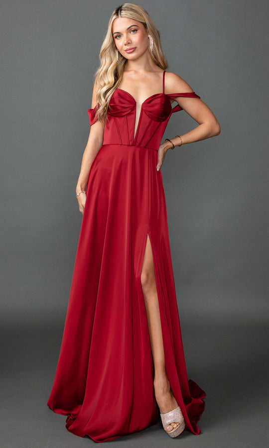 Dancing Queen 4544 - Satin Sweetheart Neckline Prom Dress