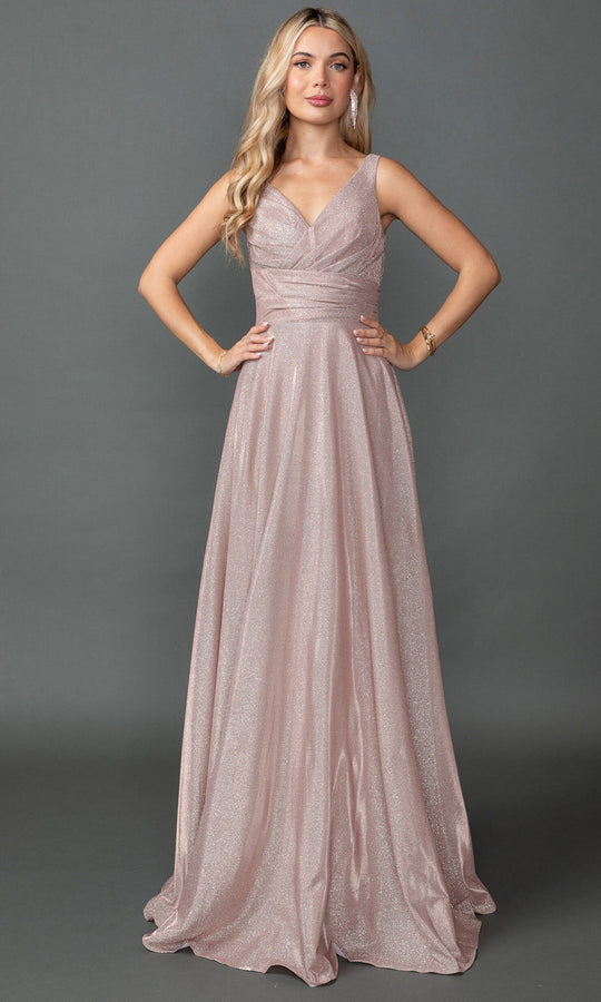 Dancing Queen 4545 - Glitter V-Neck A-Line Prom Dress