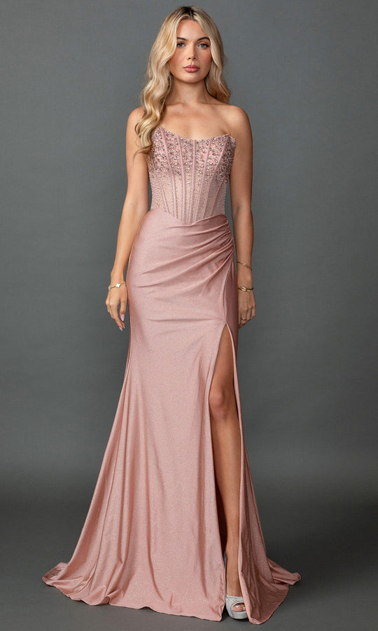 Dancing Queen 4573 - Crystal Embellished Scoop Neck Prom Gown