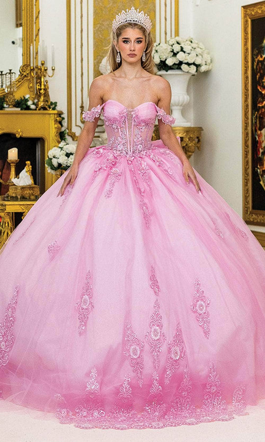 Dancing Queen 5000 - Sweetheart Neck Floral Applique Ballgown
